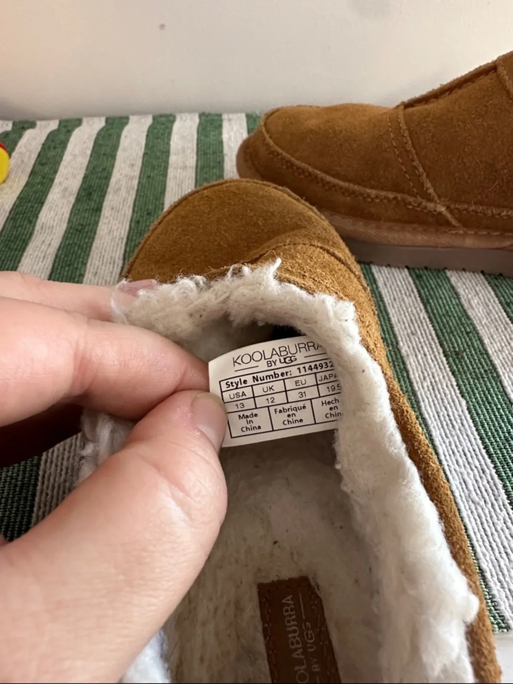 Koolaburra Kids Slip-On Suede Slippers in Chestnut Brown